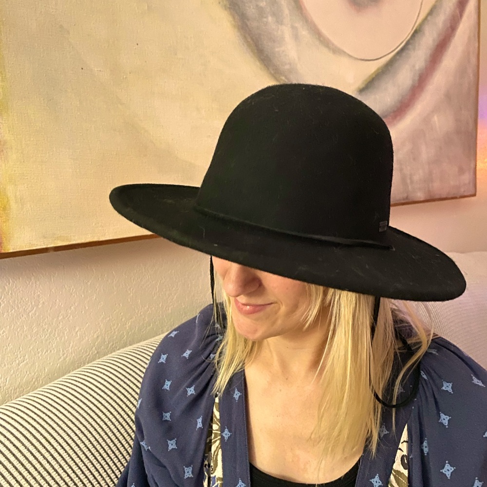 100% WOOL ORIGINAL CHUCK MARK MCNAIRY CELINE HAT BLACK size LARGE